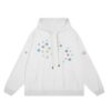 Minimalist Star & Note Print Hoodie — Grey