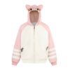 Pink & White Color-Block Hoodie (Sweet & Cool Style)