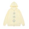 Cream-Yellow Hoodie With Playful Print