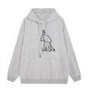 Casual Grey Hoodie With Puppy Print