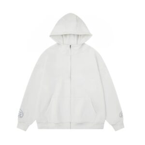 Classic White Zip-Up Hoodie