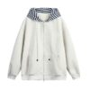 Color-Block Striped Versatile Hoodie
